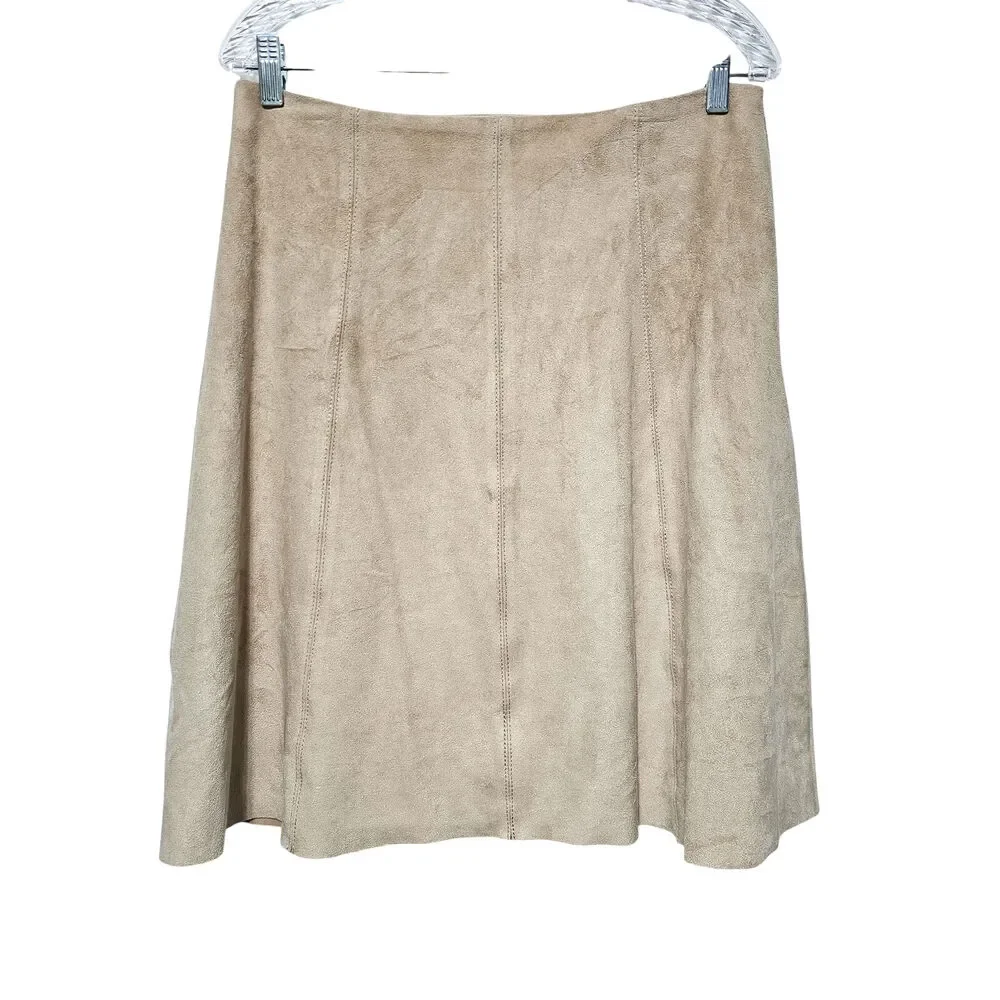 H by Halston Faux Suede Skirt Woman’s Size 8 Western Earthy Boho Southwestern